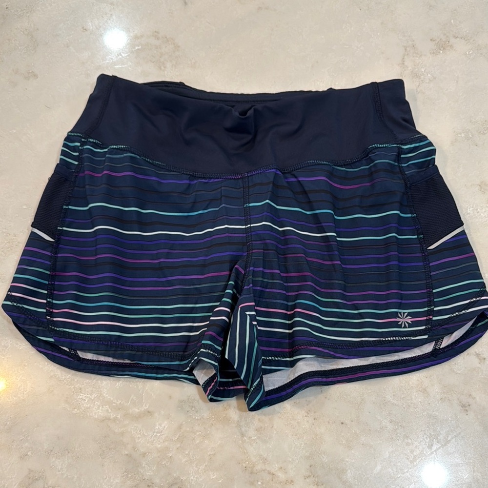 Athleta Women's Striped Athletic Shorts built in style